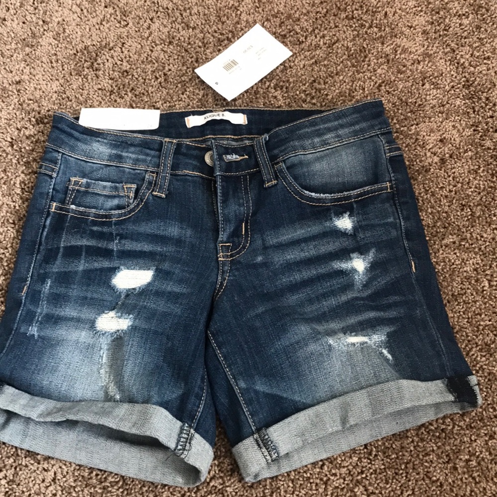 blue jean shorts